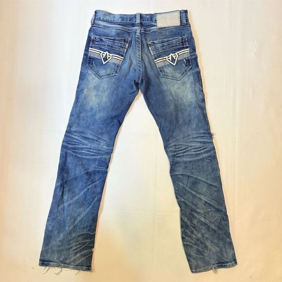 American Fighter Men's Distressed Denim Jeans Blue Size 29R - Picture 10 of 16